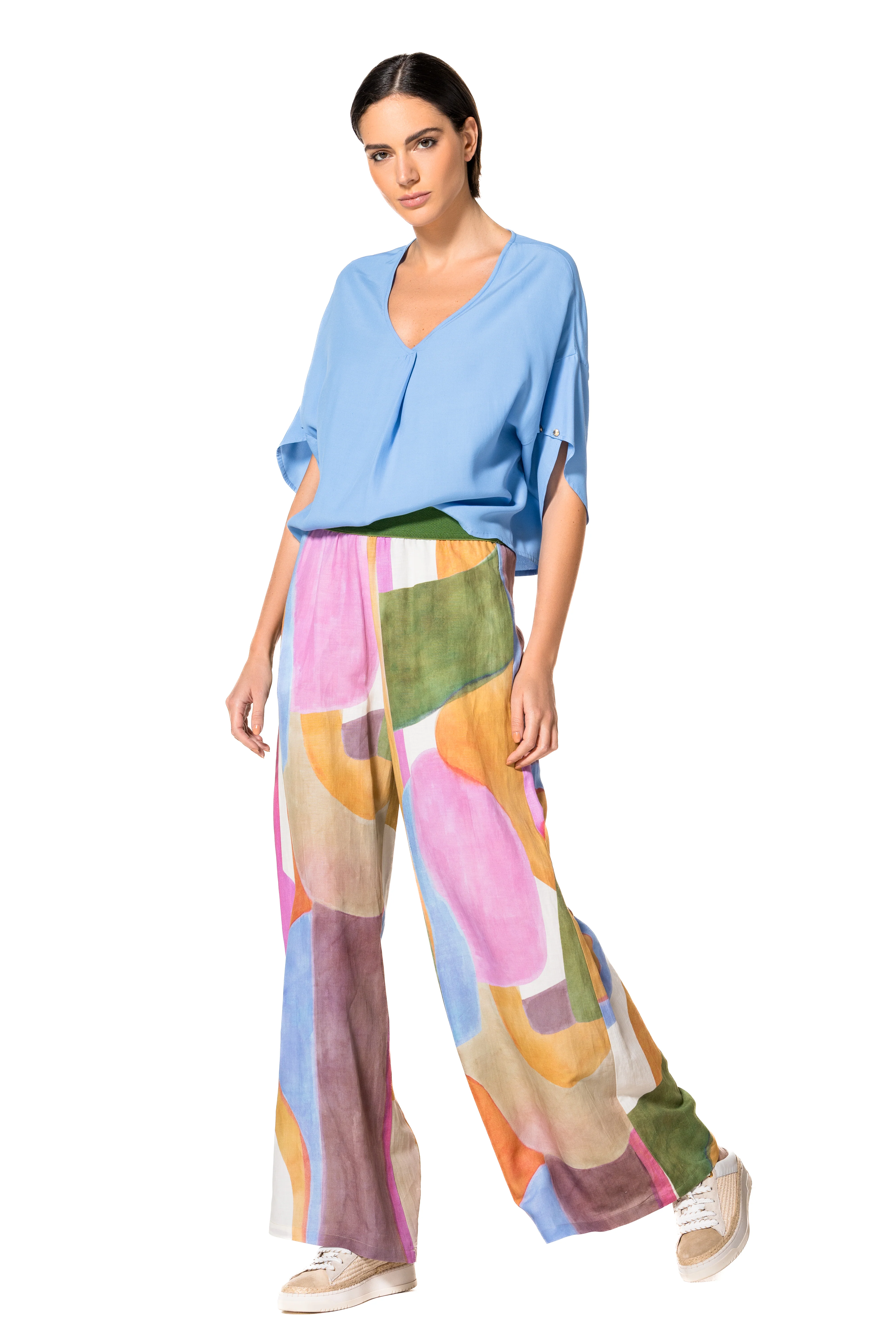 Blouses korte mouw blauw Caroline Biss - Image 3