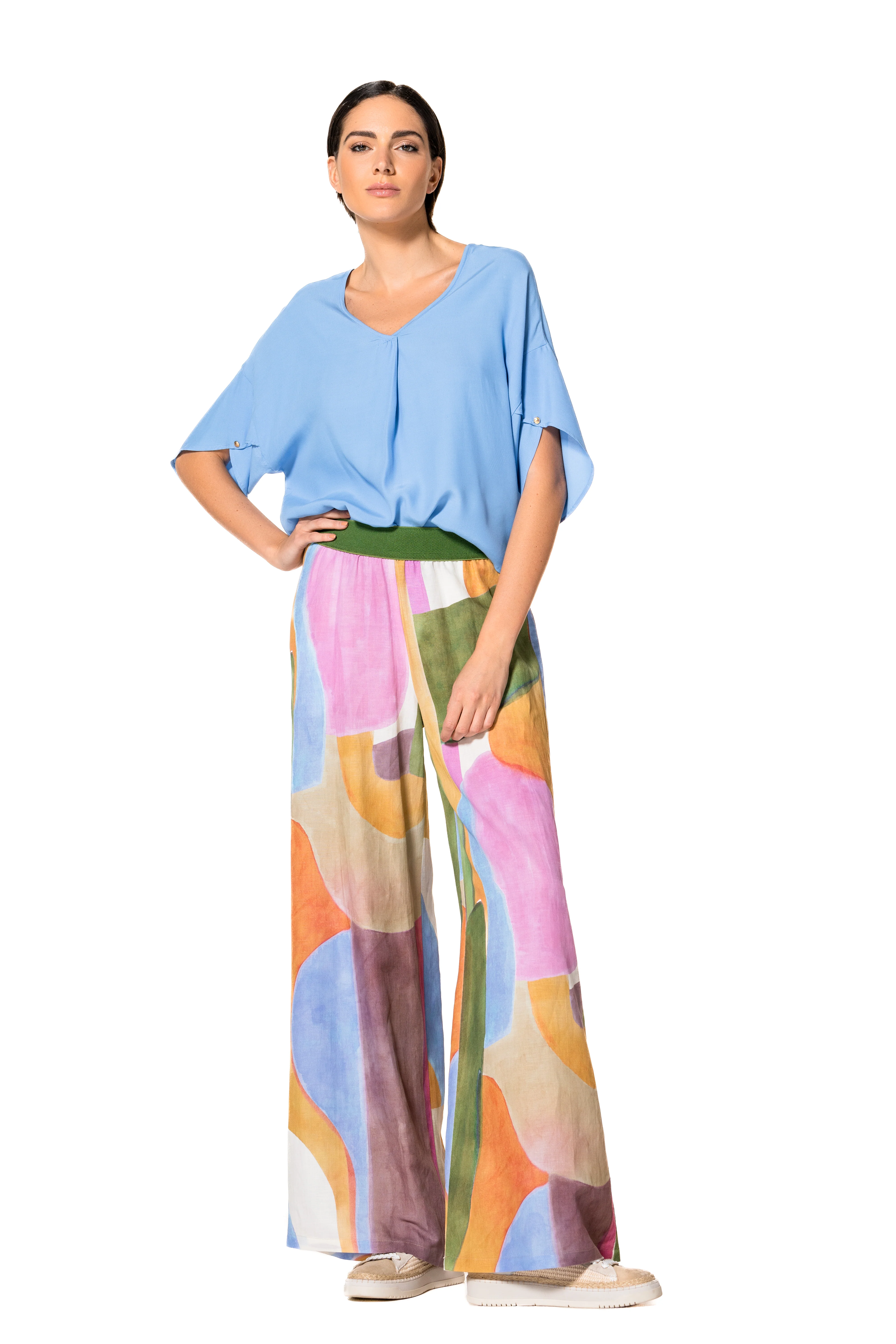 Blouses korte mouw blauw Caroline Biss - Image 4