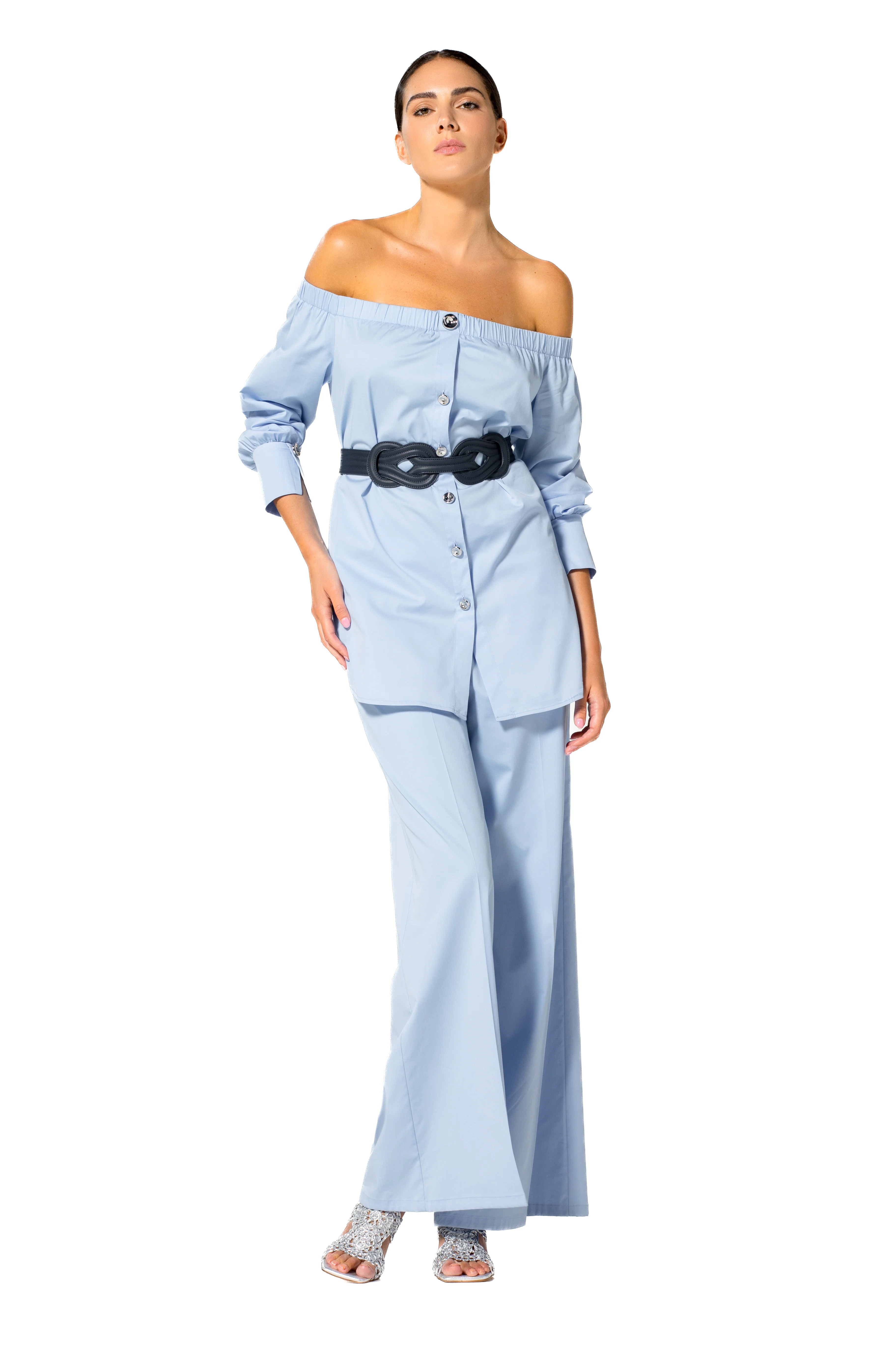 Blouses lange mouw blauw Caroline Biss