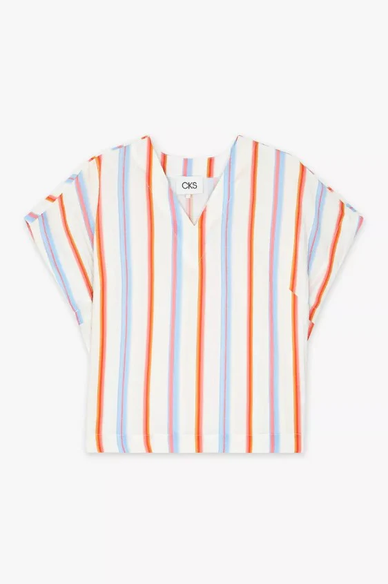 Blouses korte mouw blauw CKS - Image 2