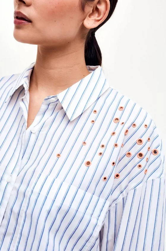Blouses lange mouw blauw CKS - Image 2