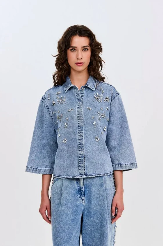 Blouses lange mouw blauw CKS