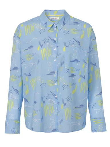 Blouses lange mouw blauw eiszeit