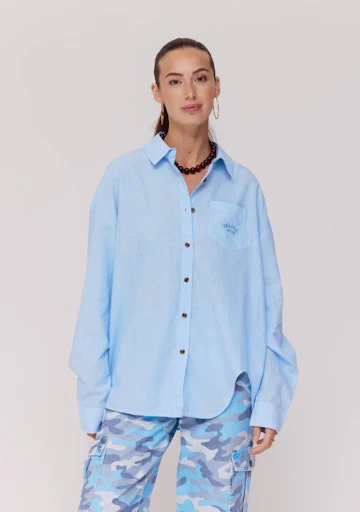 Blouses lange mouw blauw Harper & Yve - Image 4