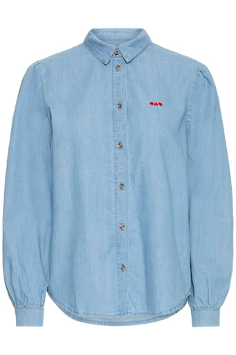 Blouses lange mouw blauw ICHI