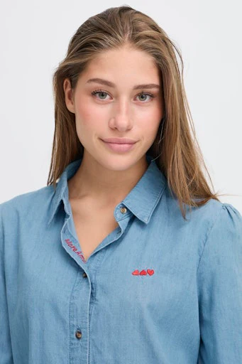 Blouses lange mouw blauw ICHI - Image 4