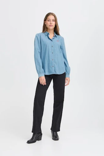 Blouses lange mouw blauw ICHI - Image 5