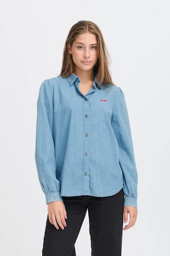 Blouses lange mouw blauw ICHI - Image 6
