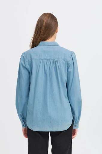 Blouses lange mouw blauw ICHI - Image 7