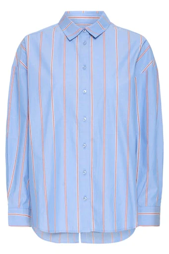 Blouses lange mouw blauw ICHI
