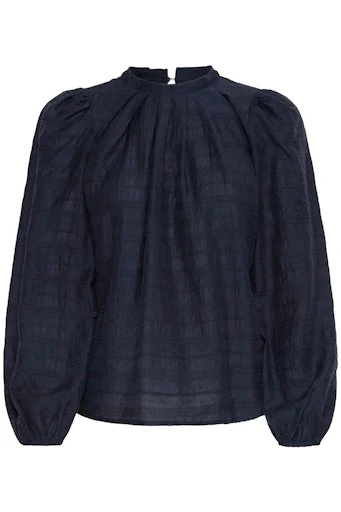 Blouses lange mouw blauw ICHI