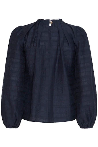 Blouses lange mouw blauw ICHI - Image 2