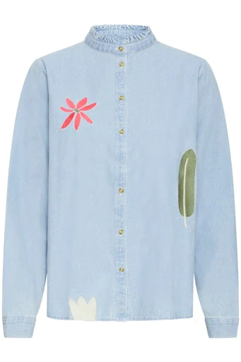 Blouses lange mouw blauw ICHI