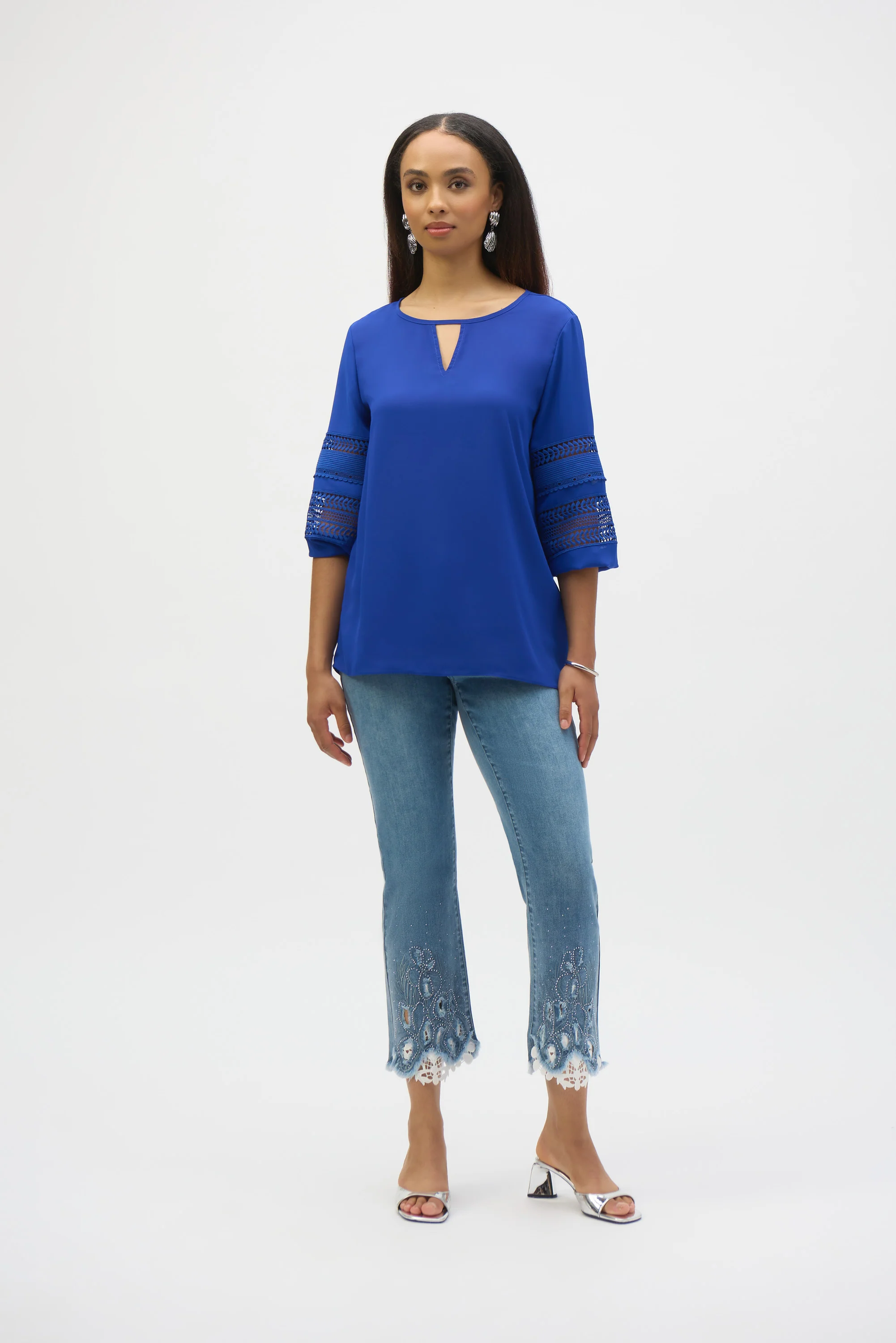 Blouses lange mouw blauw Joseph Ribkoff - Image 2
