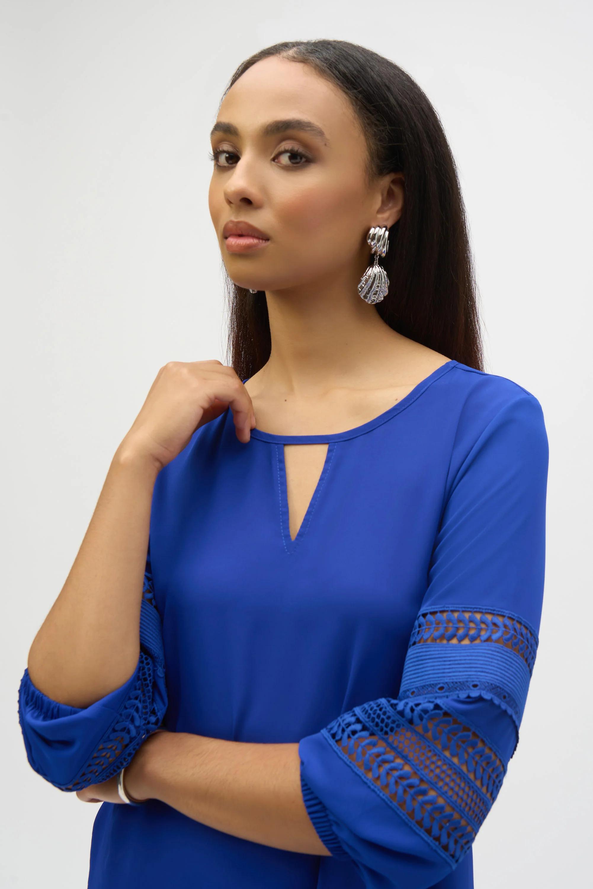 Blouses lange mouw blauw Joseph Ribkoff - Image 3