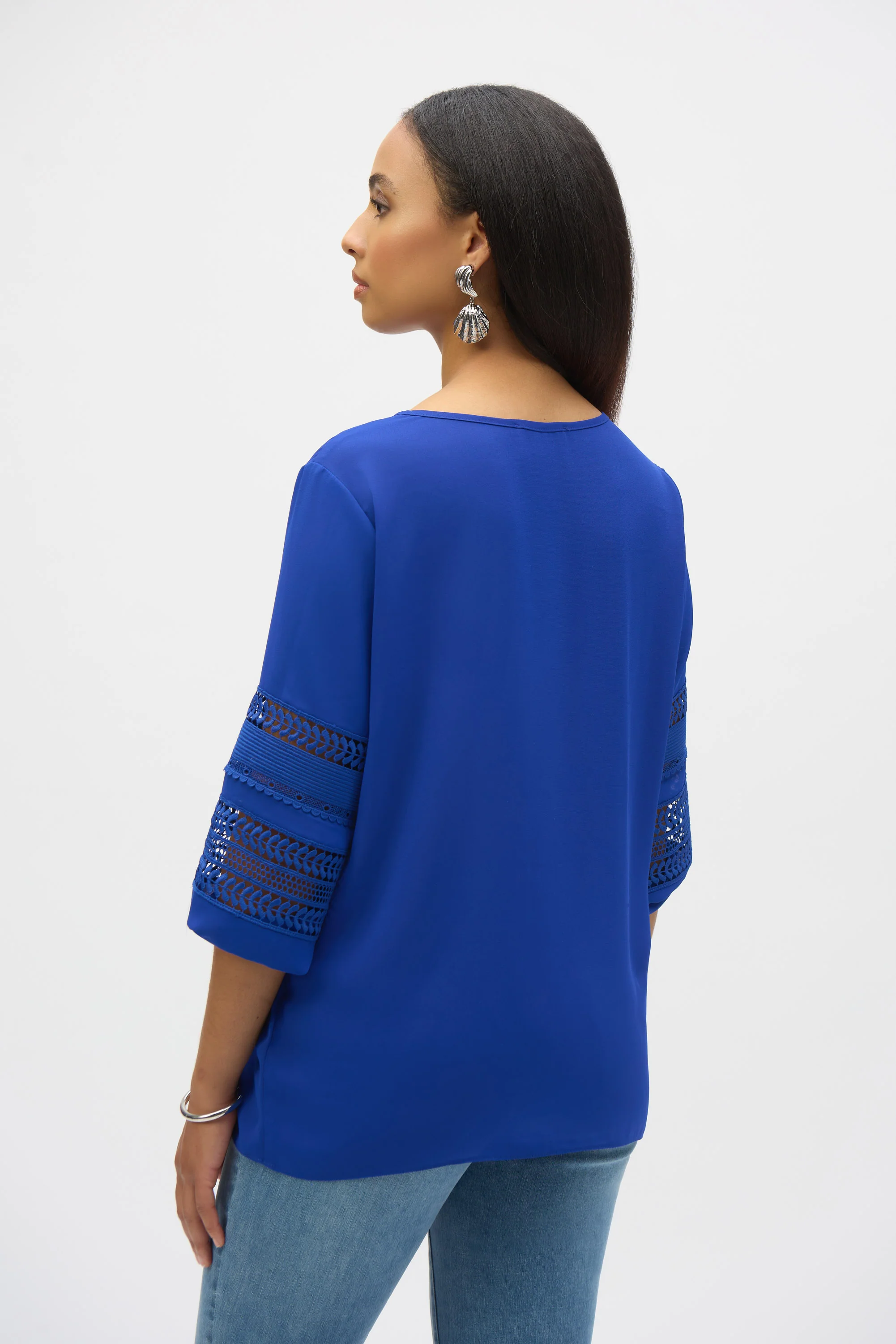 Blouses lange mouw blauw Joseph Ribkoff - Image 4