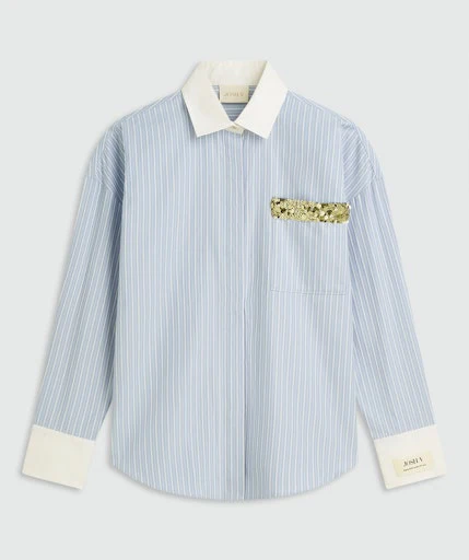 Blouses lange mouw blauw JOSH V