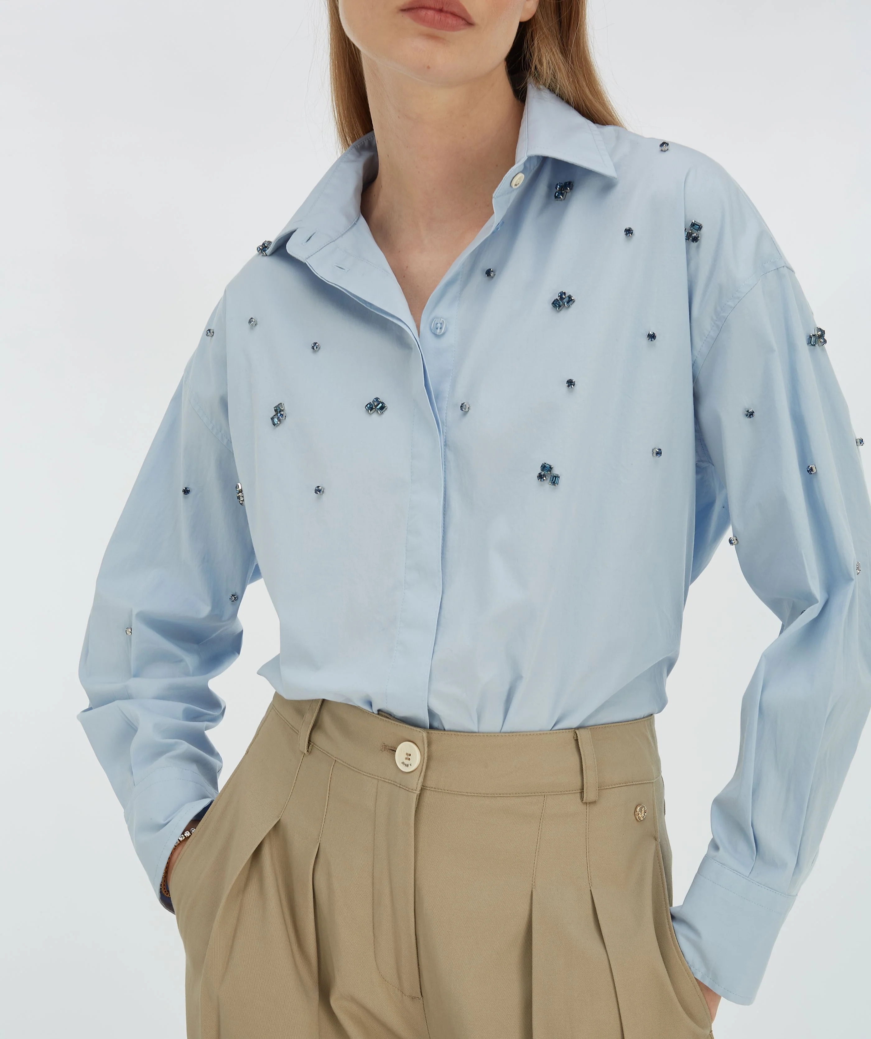 Blouses lange mouw blauw JOSH V