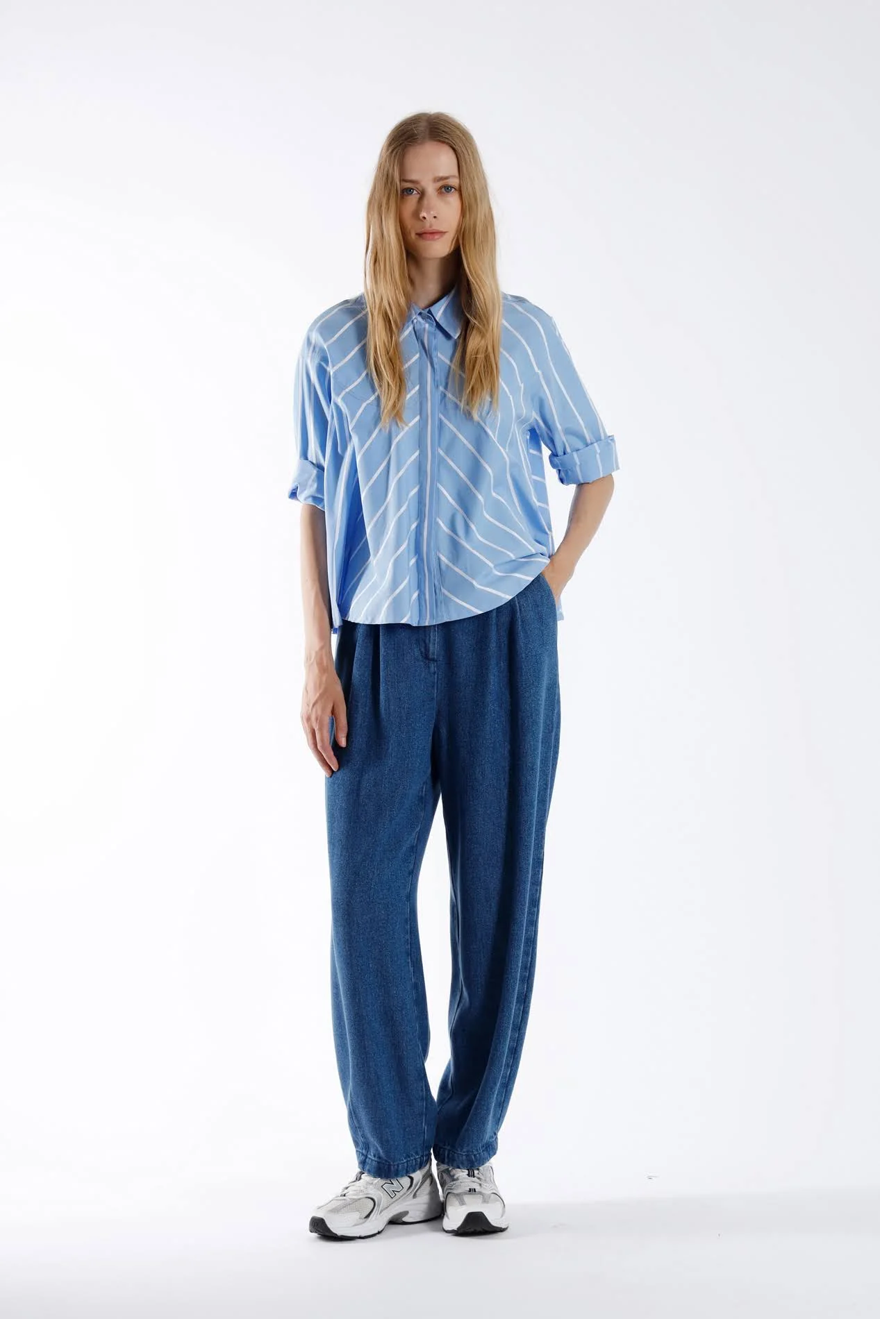 Blouses lange mouw blauw Julia June
