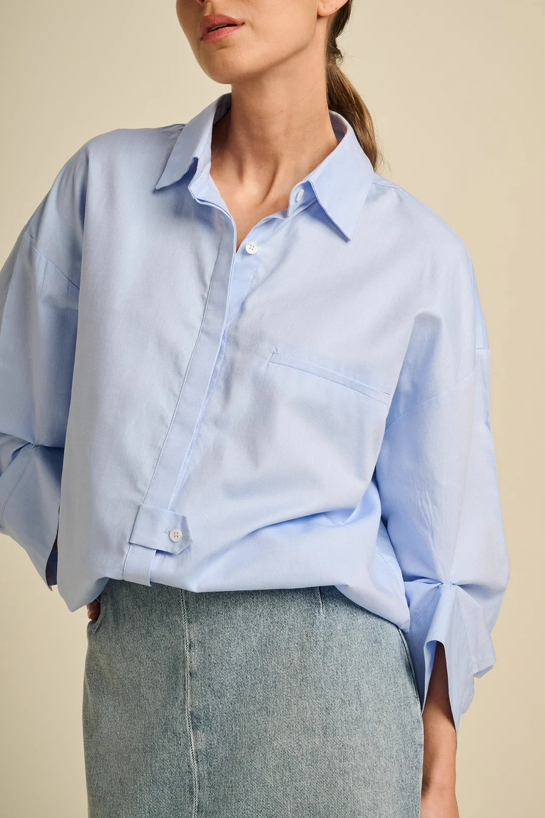 Blouses lange mouw blauw March23