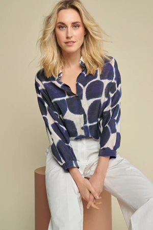 Blouses lange mouw blauw Marie Méro