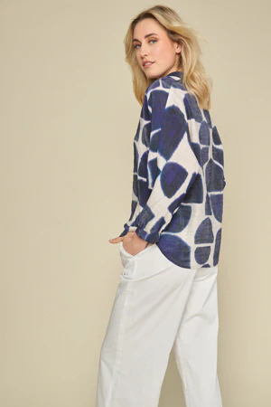 Blouses lange mouw blauw Marie Méro - Image 2