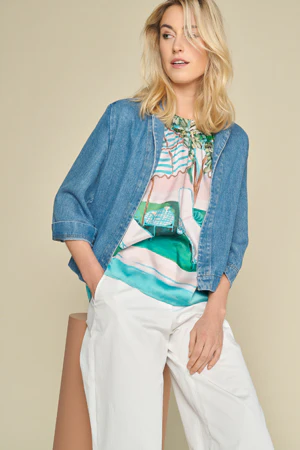 Blouses lange mouw blauw Marie Méro