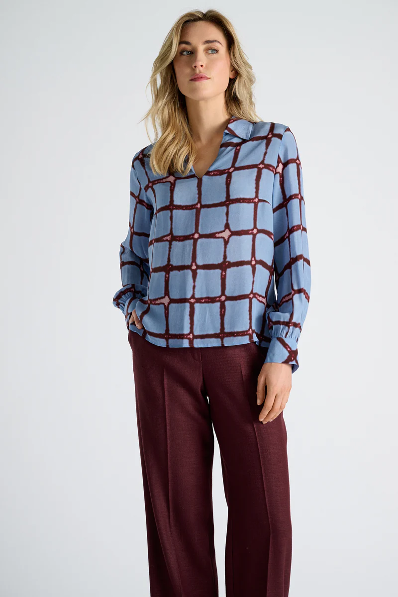Blouses lange mouw blauw Marie Méro