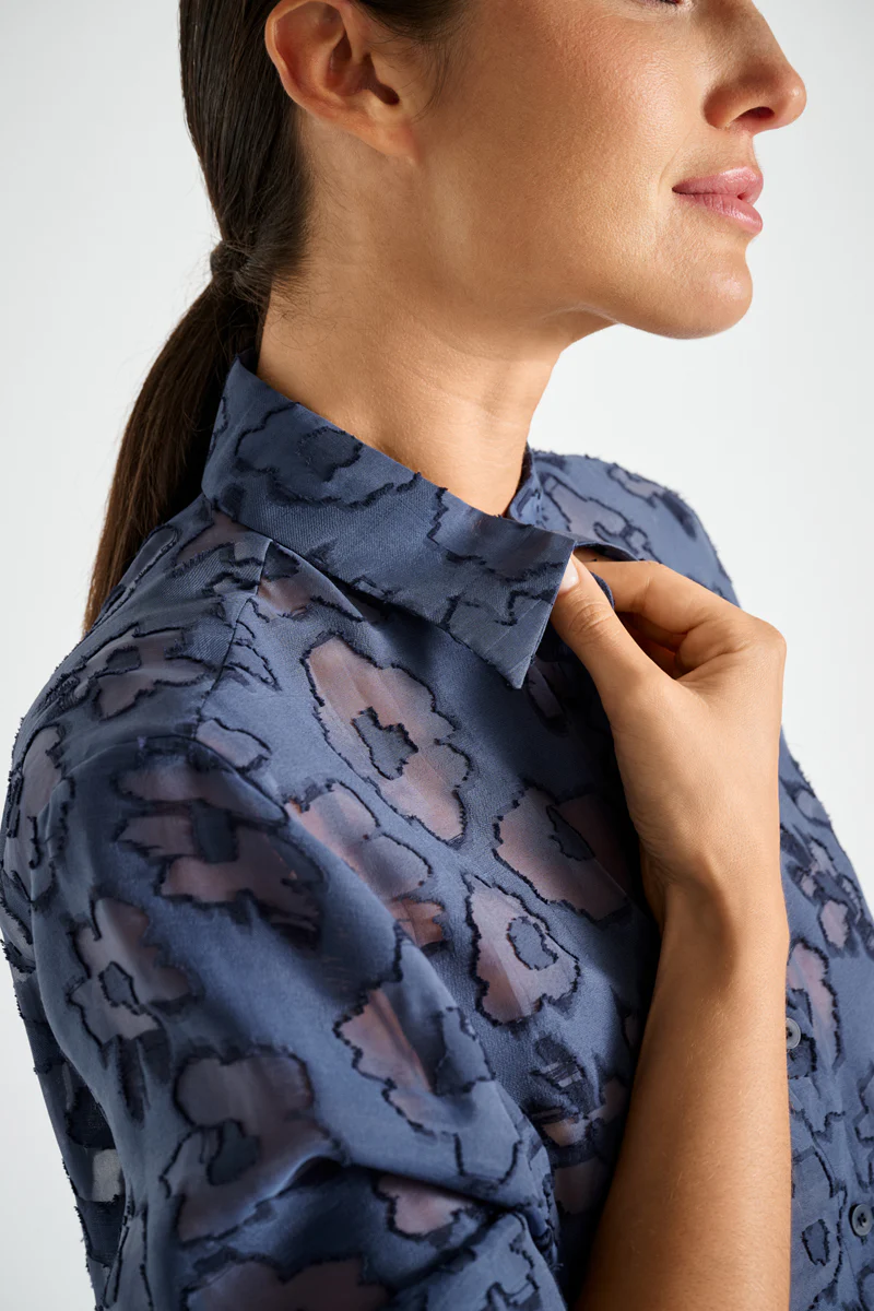 Blouses lange mouw blauw Marie Méro - Image 2