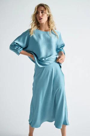 Blouses lange mouw blauw Marie Méro