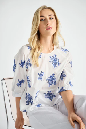 Blouses lange mouw blauw Marie Méro