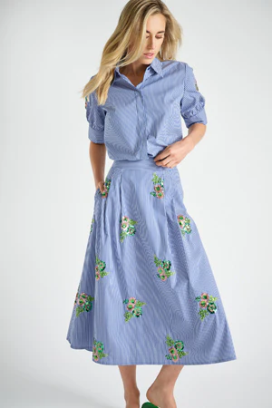 Blouses lange mouw blauw Marie Méro