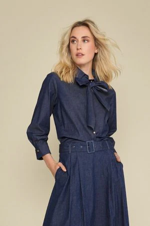 Blouses lange mouw blauw Marie Méro - Image 2