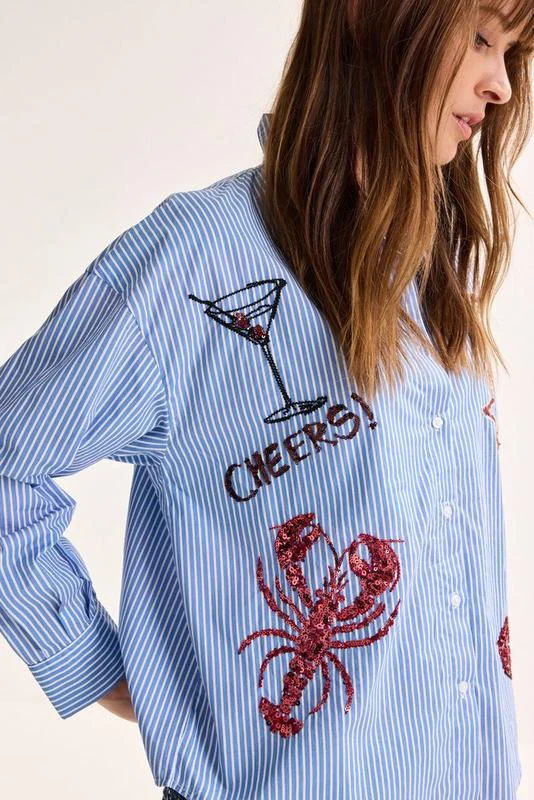 Blouses lange mouw blauw Mayerline - Image 2