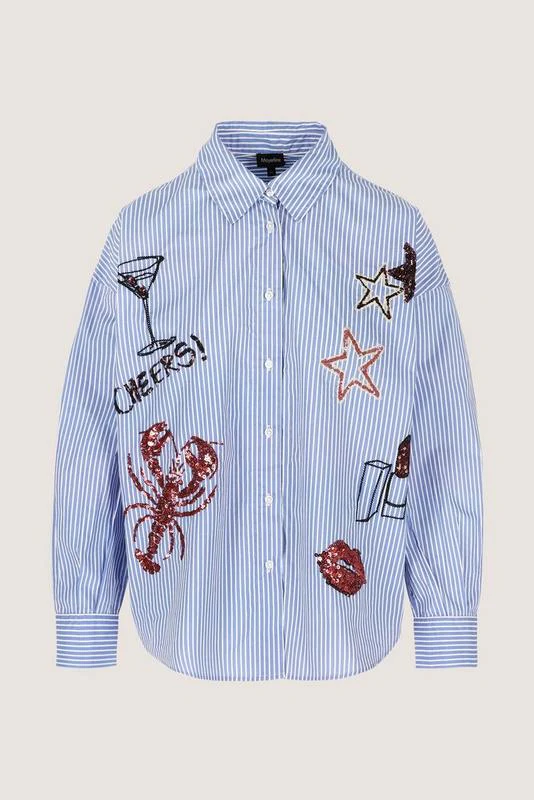 Blouses lange mouw blauw Mayerline - Image 5