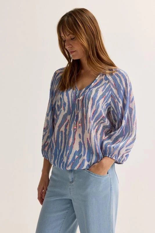 Blouses lange mouw blauw Mayerline