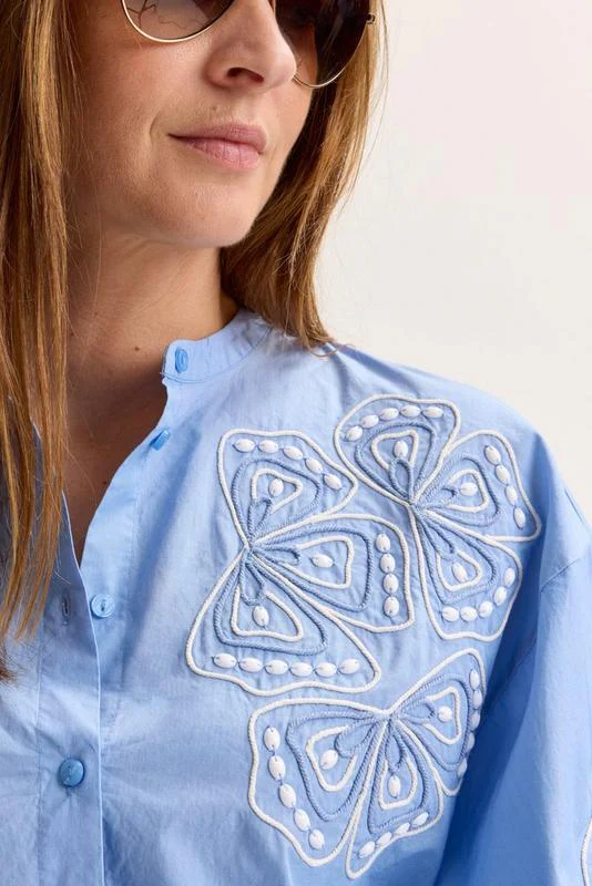 Blouses lange mouw blauw Mayerline - Image 3