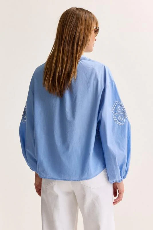 Blouses lange mouw blauw Mayerline - Image 4