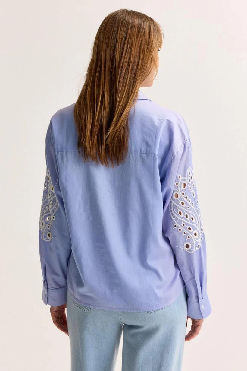 Blouses lange mouw blauw Mayerline - Image 2