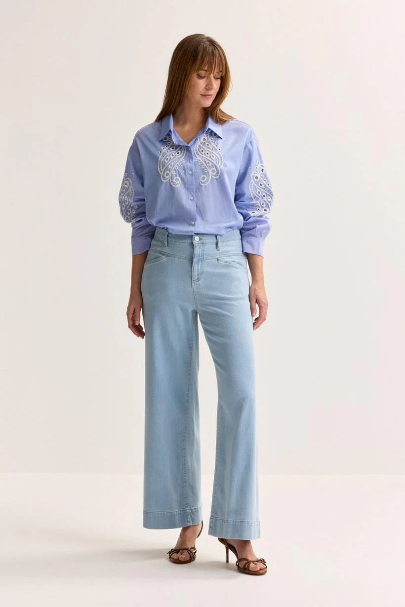 Blouses lange mouw blauw Mayerline - Image 3