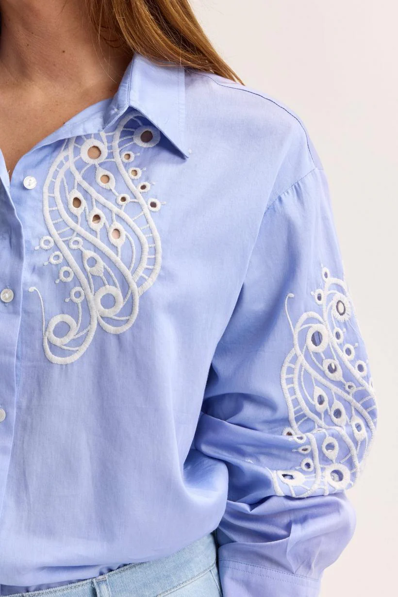 Blouses lange mouw blauw Mayerline - Image 4