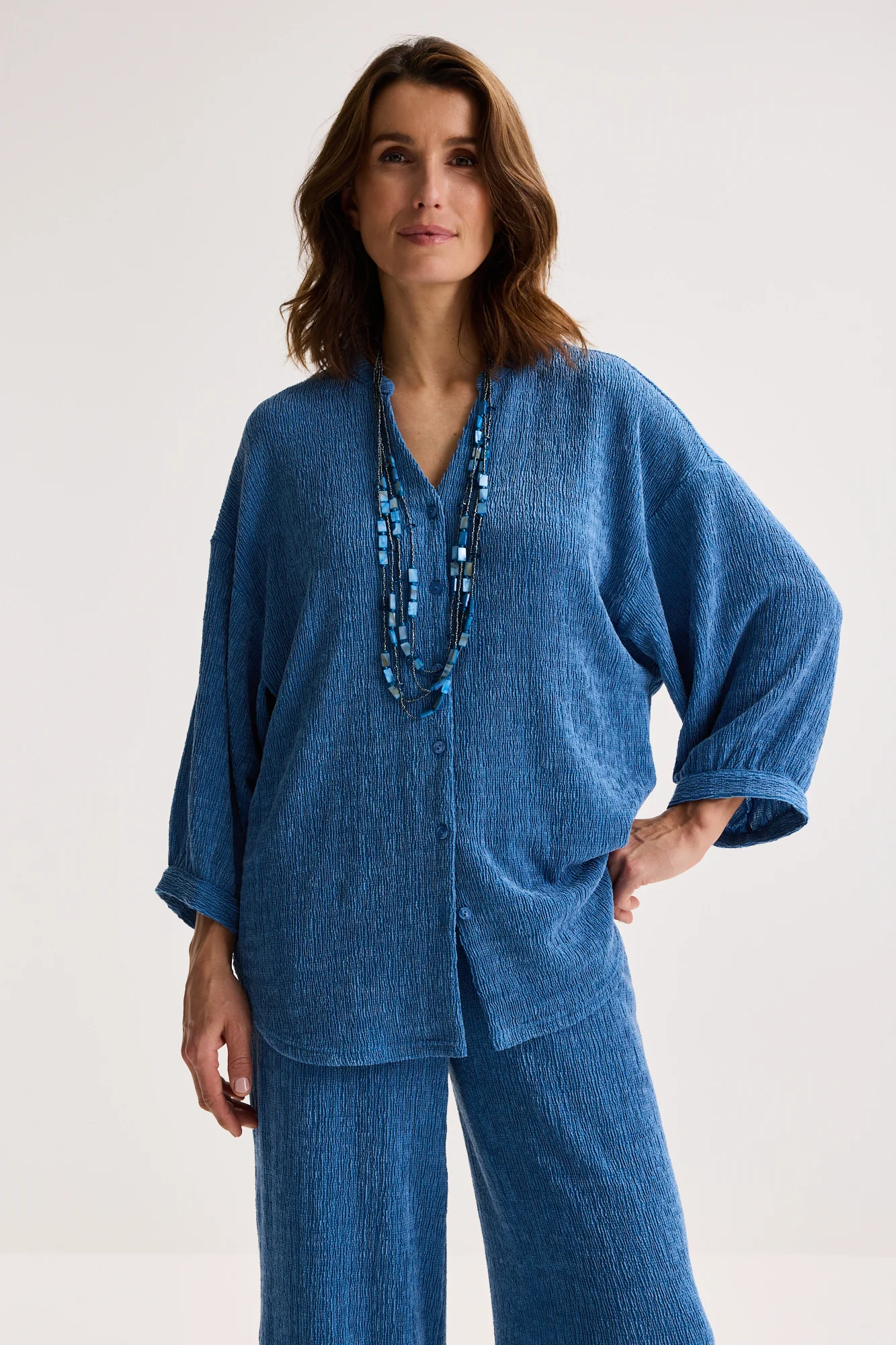 Blouses lange mouw blauw Mayerline - Image 2
