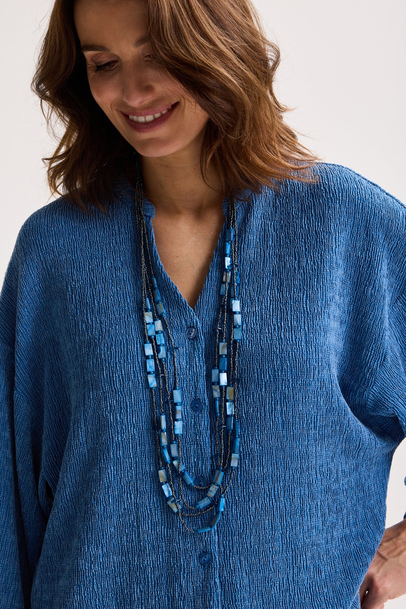 Blouses lange mouw blauw Mayerline - Image 4