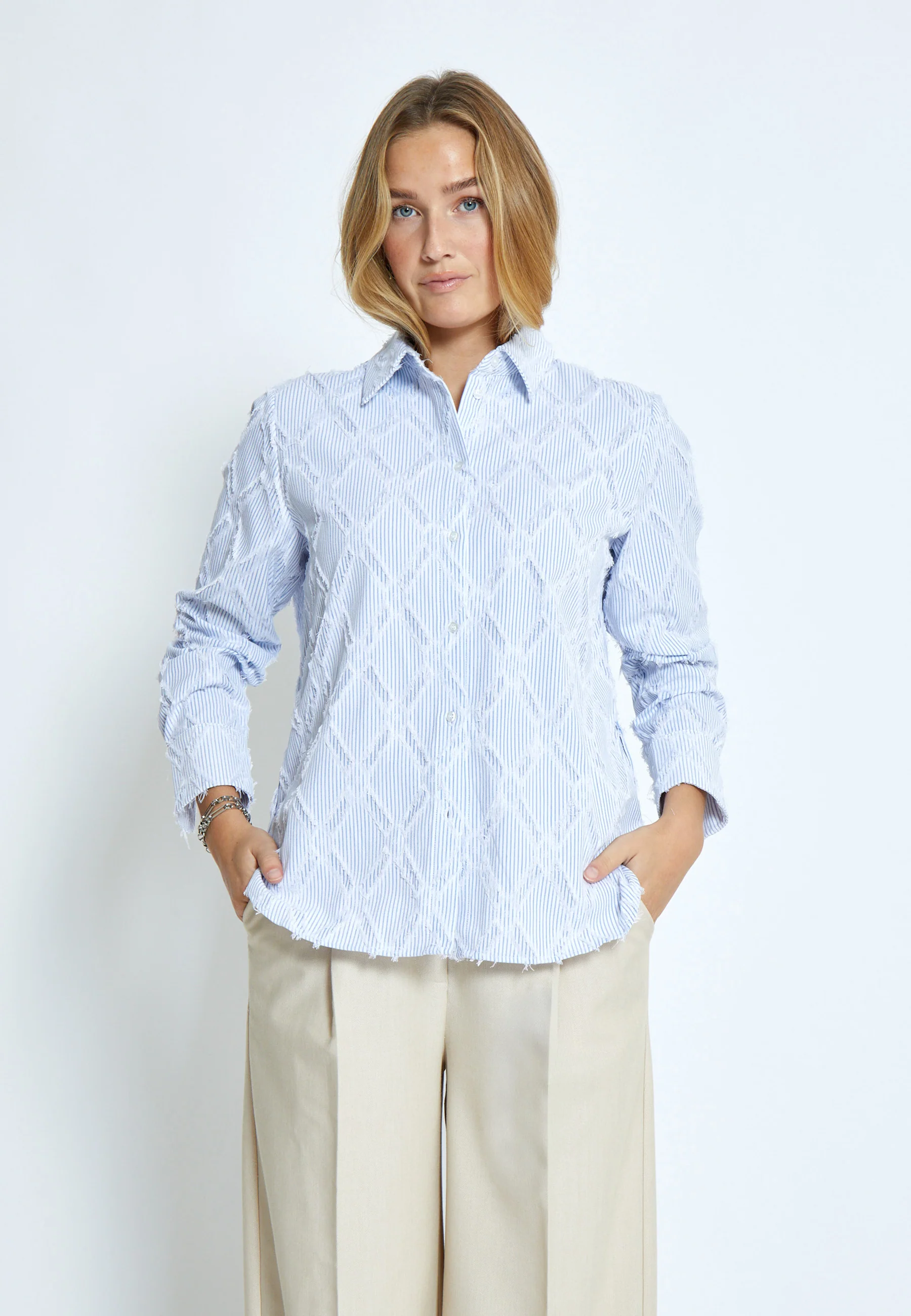 Blouses lange mouw blauw Minus - Image 2