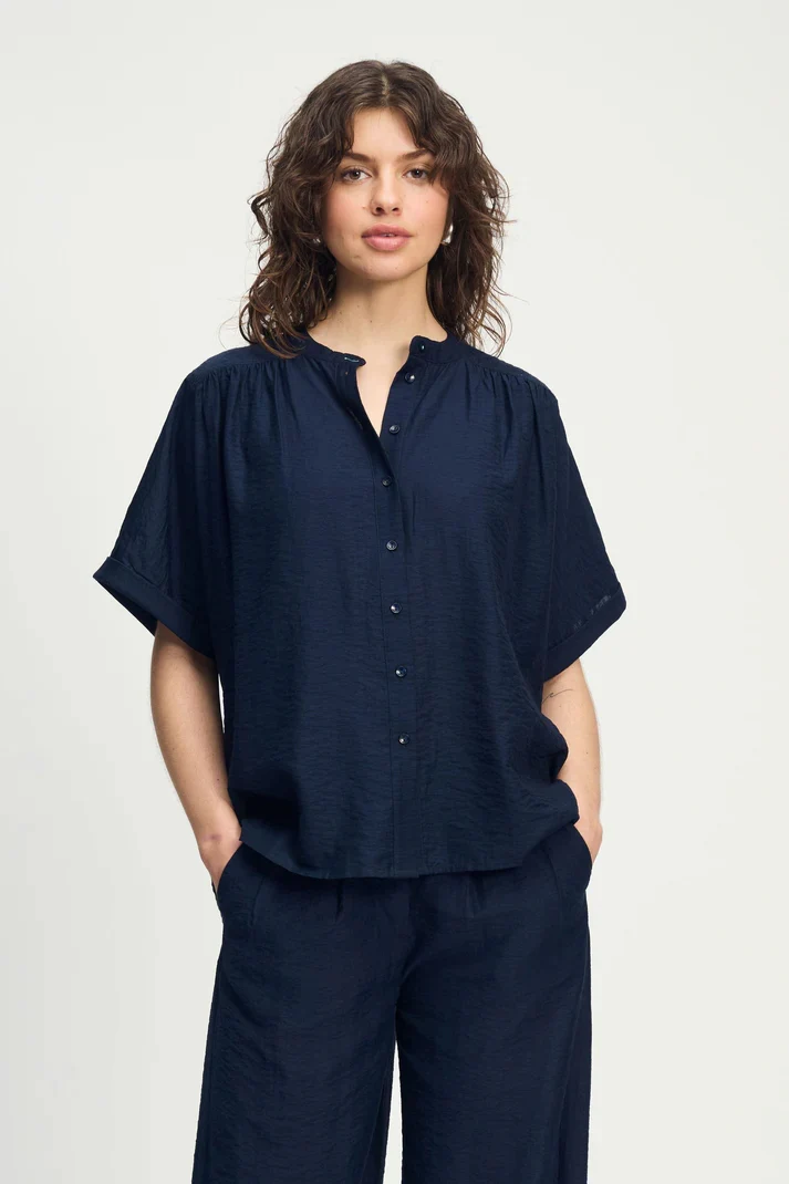 Blouses korte mouw blauw POM Amsterdam