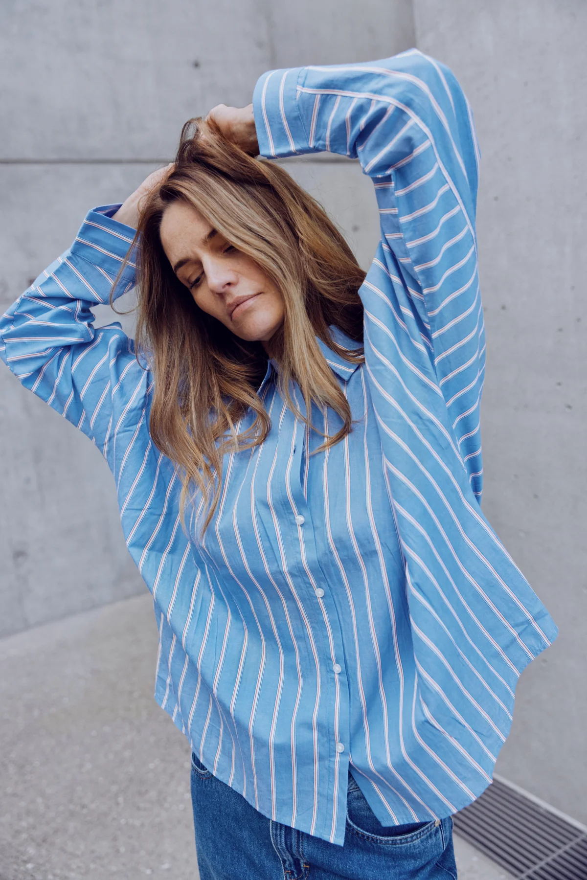 Blouses lange mouw blauw Pulz Jeans