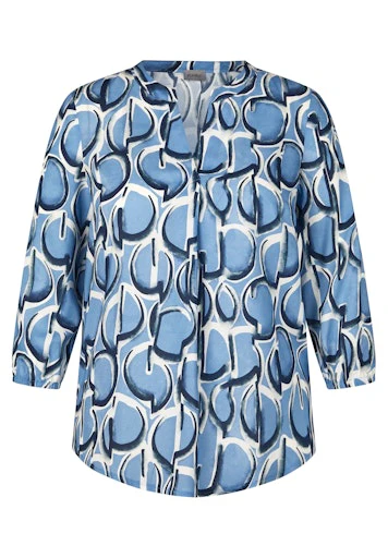 Blouses lange mouw blauw Rabe
