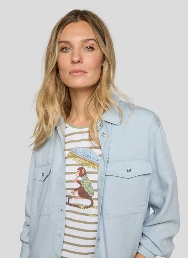 Blouses lange mouw blauw Rabe - Image 3