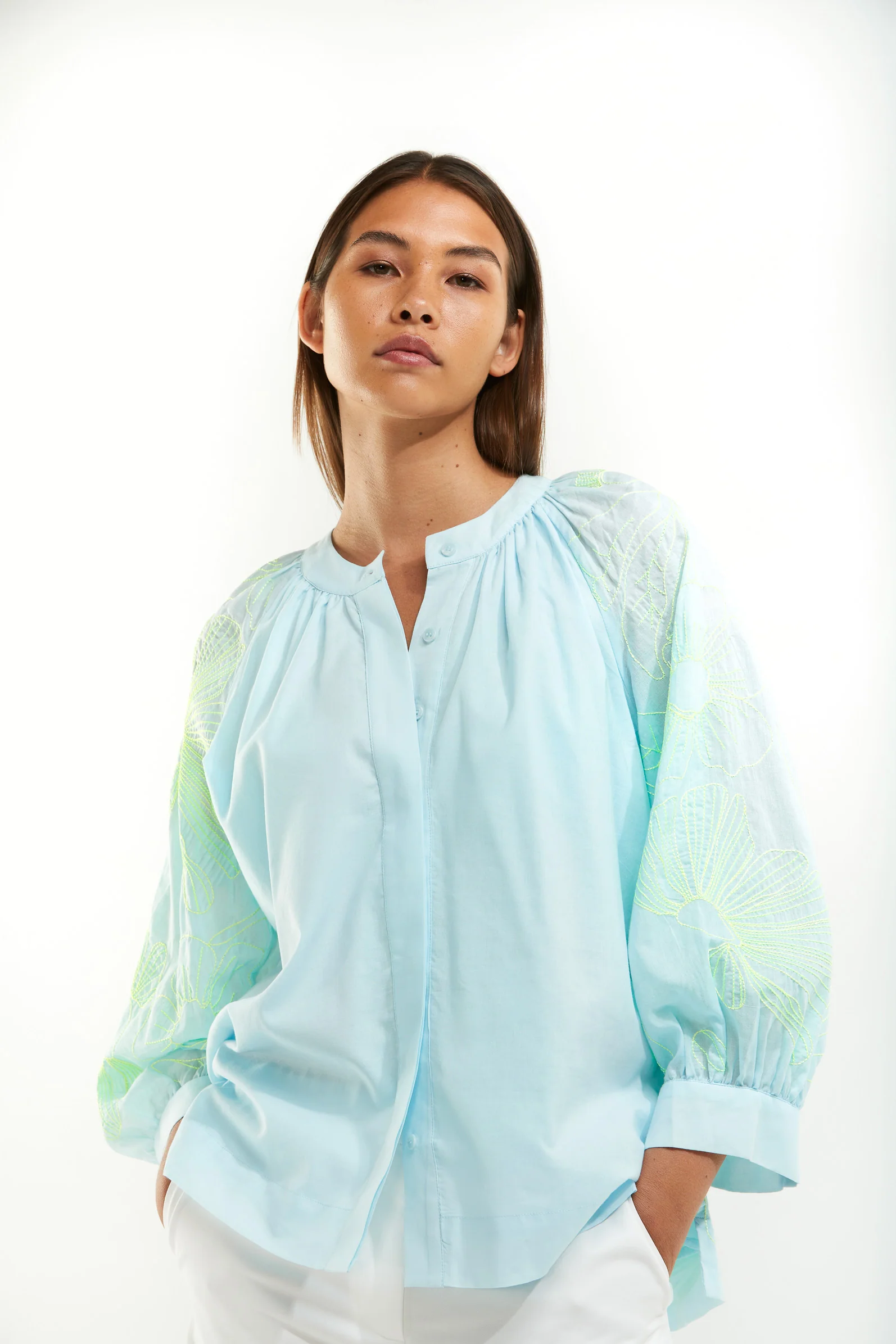 Blouses lange mouw blauw Senso - Image 4
