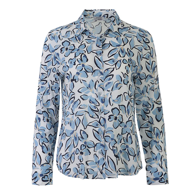 Blouses lange mouw blauw Sommermann